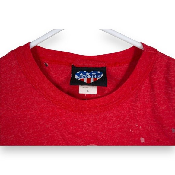 Junk Food Women's T-Shirt Size Large ACDC Graphic Red Made In USA - Picture 3 of 8